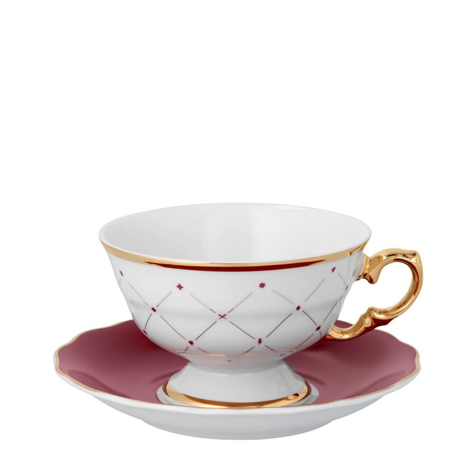 Filiżanka ze spodkiem do herbaty Alaska Circus Burgund Ćmielów