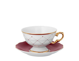 Filiżanka-ze-spodkiem-do-herbaty-Alaska-Circus-Burgund-Ćmielów