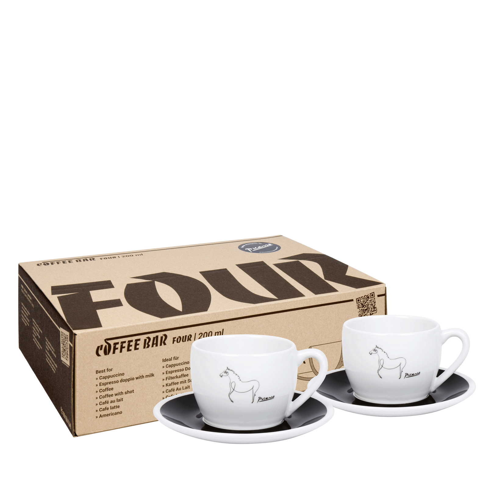 Zestaw 2 filiżanek uniwersalnych 200 ml - Picasso - Koń - Coffee Bar FOUR - Könitz