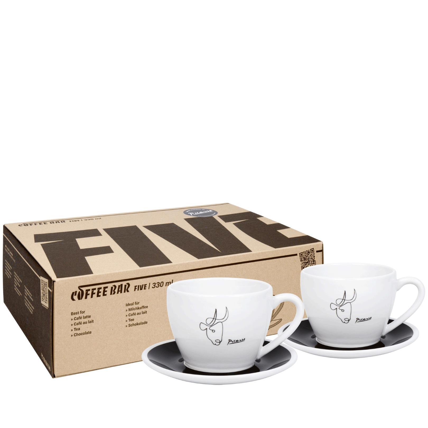 Zestaw 2 filiżanek uniwersalnych 330 ml - Picasso - Byk - Coffee Bar FIVE - Könitz